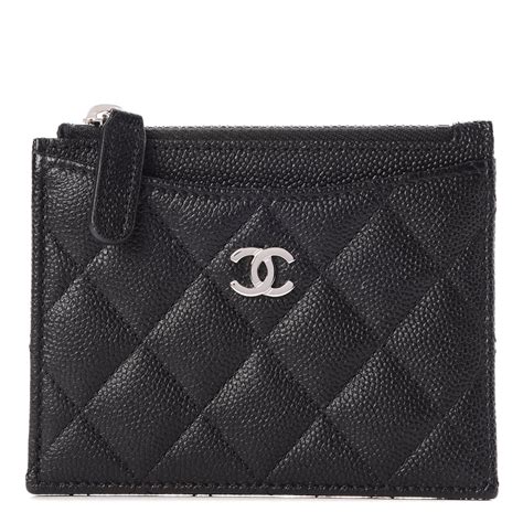 chanel card holder quilted|Chanel card holder zipped.